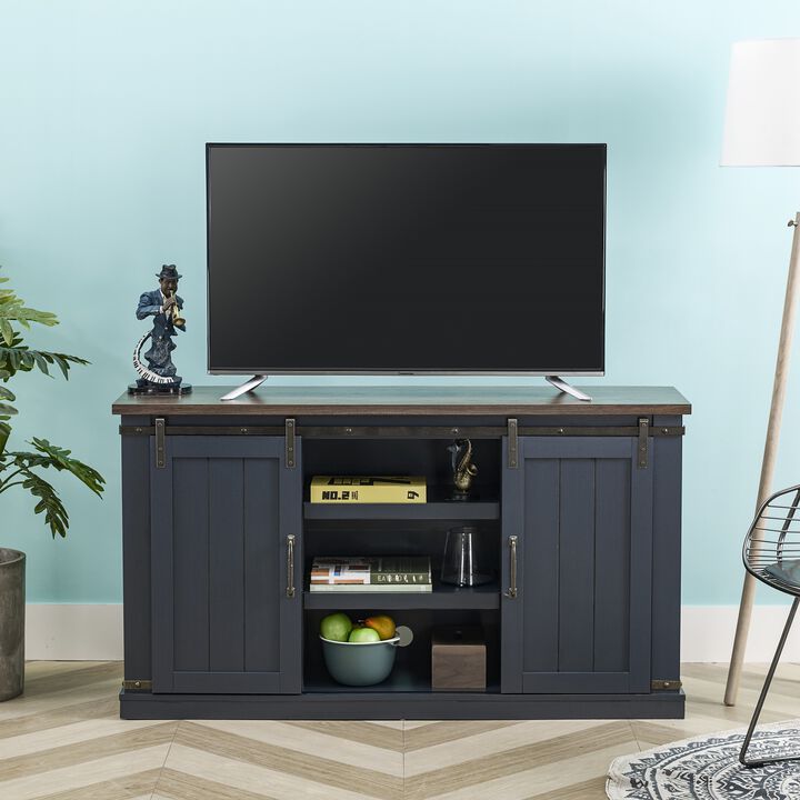 FESTIVO Rustic 54" Barn Door TV Stand with - Fits Up to 65" TVs
