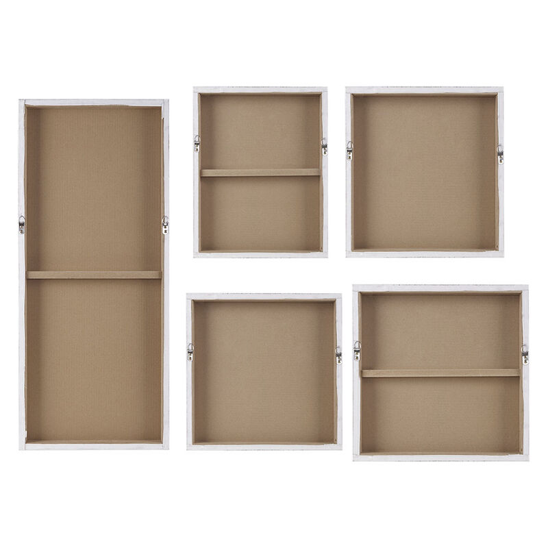 Gracie Mills Kaiser Artisan Flourish 5-Piece Hand-Embellished Abstract Gallery Canvas Wall Art Set