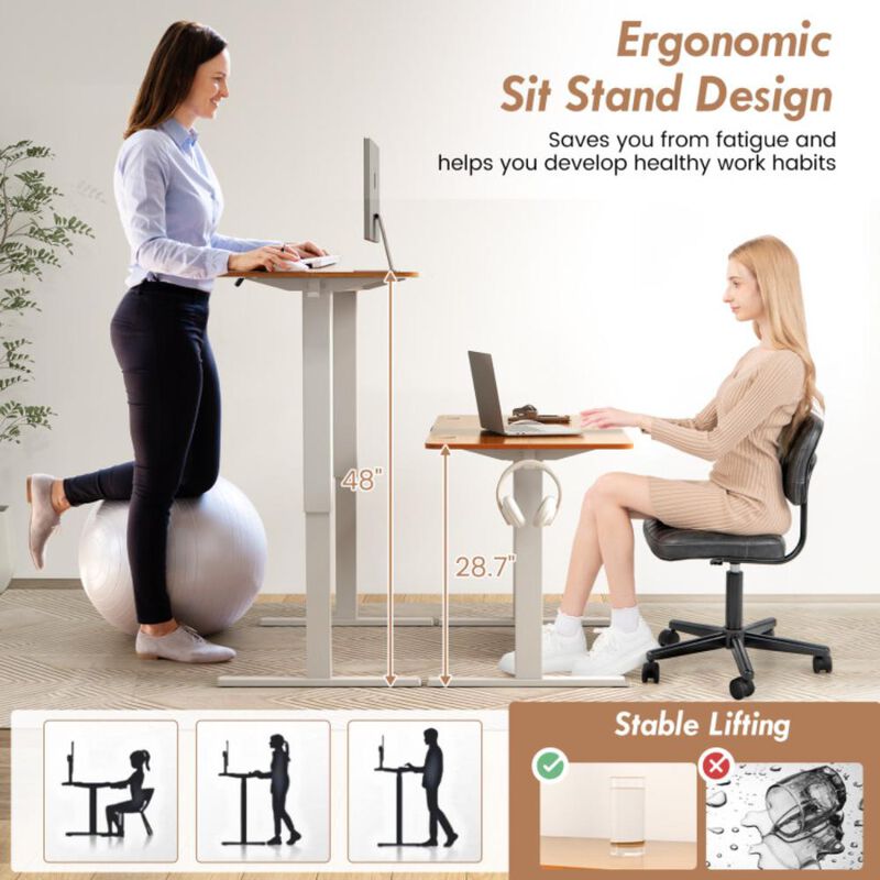 Hivvago 55 x 24 Inches Sit Stand Home Office Desk with 3 Memory Height Settings