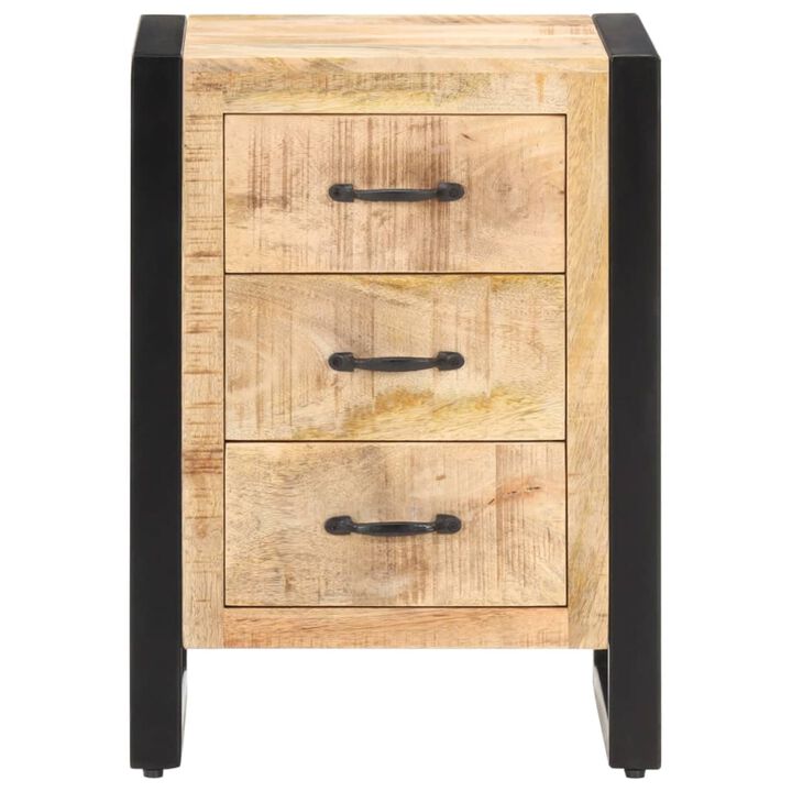 vidaXL Bedside Cabinet 15.7"x13.8"x21.7" Solid Mango Wood