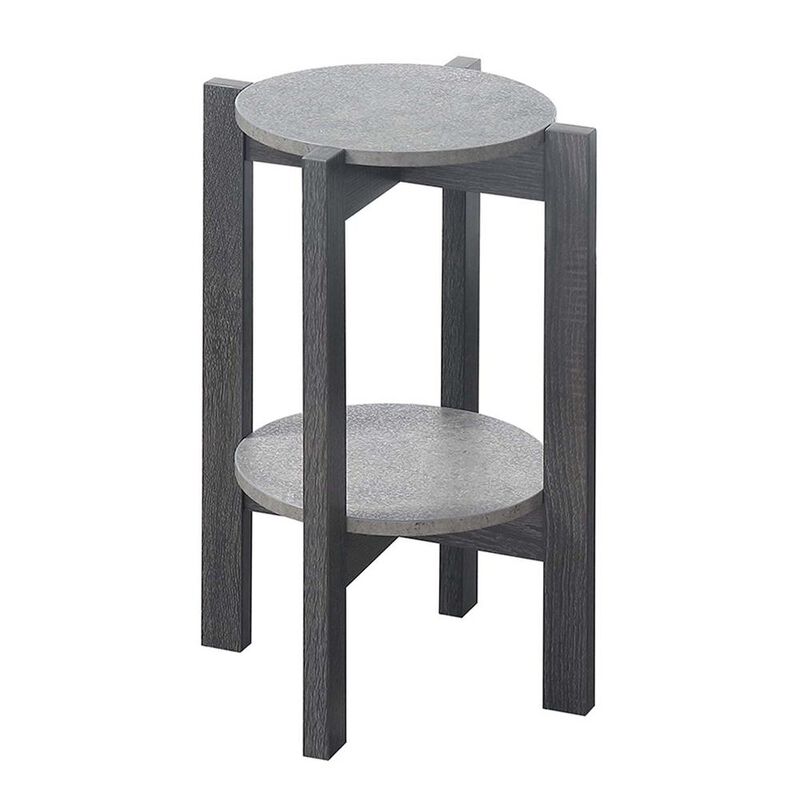 Convenience Concepts Newport Medium 2 Tier Plant Stand Faux Cement/Weathered Gray