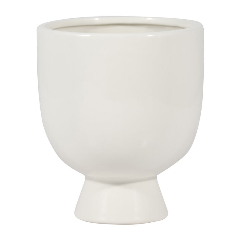 6" White Stone Sunrise Eyes Vase