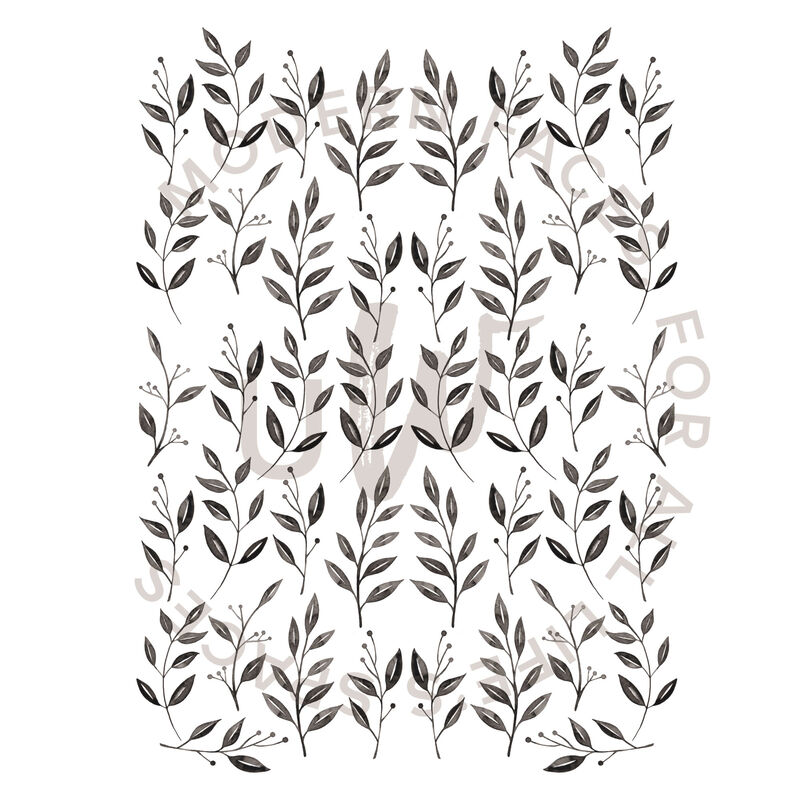 Inked Leaves Wall Decals
