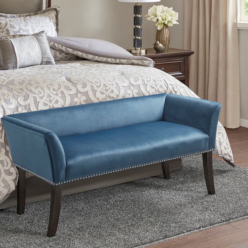 Gracie Mills Greta Solid Wood Accent Bench with Upholstered Seat and Back
