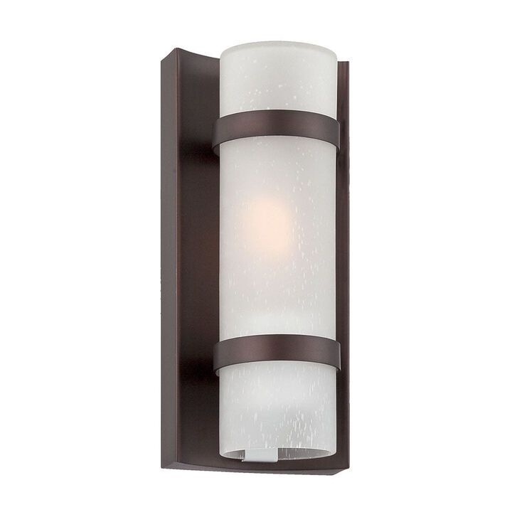 Hivvago Bronze and White Glass Wall Sconce