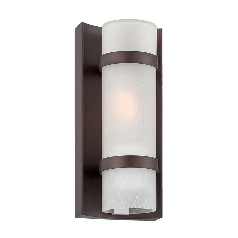 Hivvago Bronze and White Glass Wall Sconce