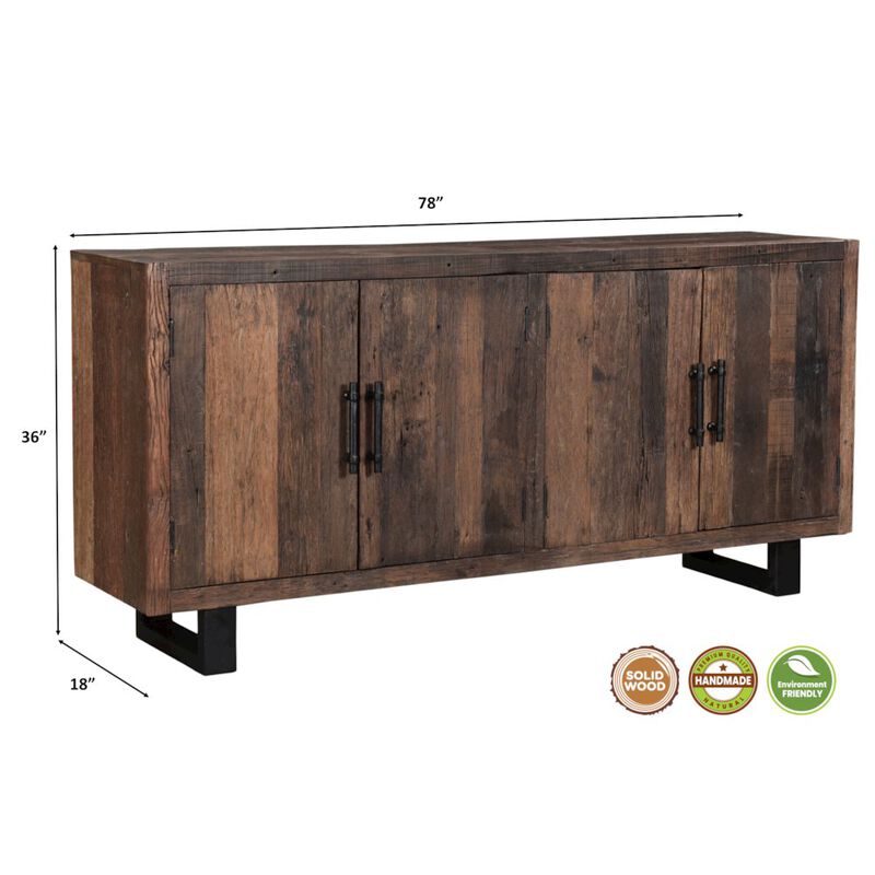 Taran Designs Hartley 4-door Solid Wood Sideboard
