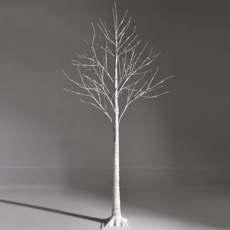 Pre-lit White Twig Birch Tree with 72 LED Lights for Christmas