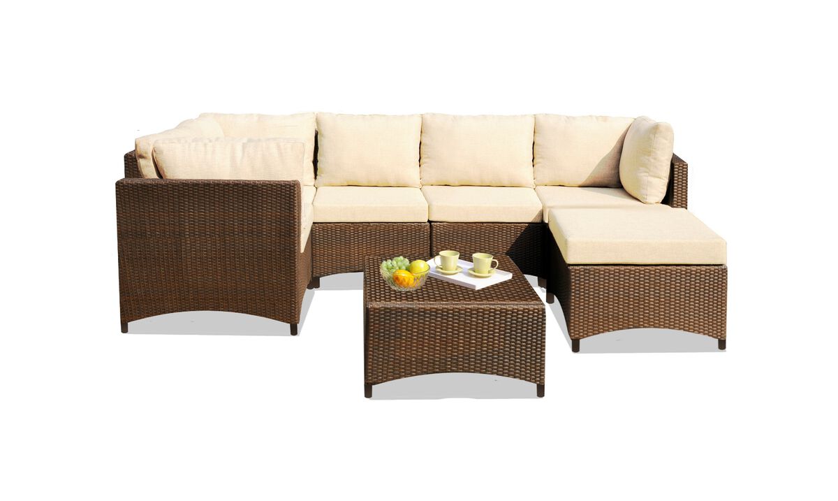 Studio Shine Collection Modular Sectional Sofa with Coffee Table