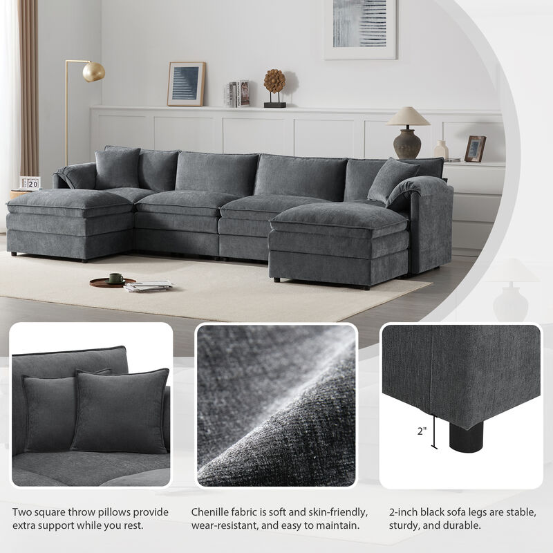 Merax Chenille Modular Sectional Sofa for Living Room