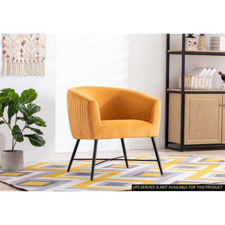 Luxurious Design Accent Chair Velvet Clean Line Design Fabric