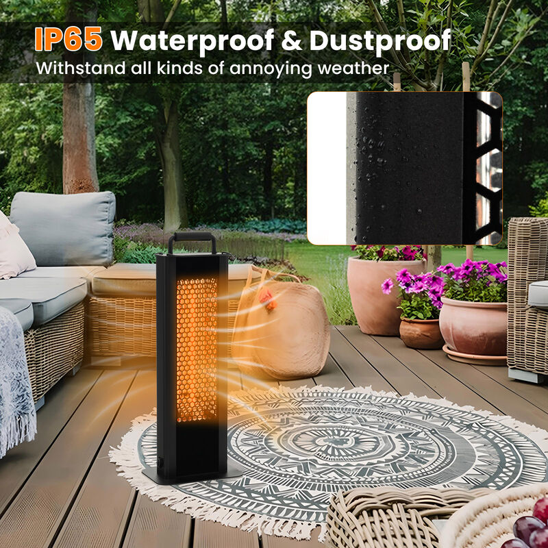 IP65 Waterproof Aluminum Heater with Double-Sided Heating and Overheat Protection-Black