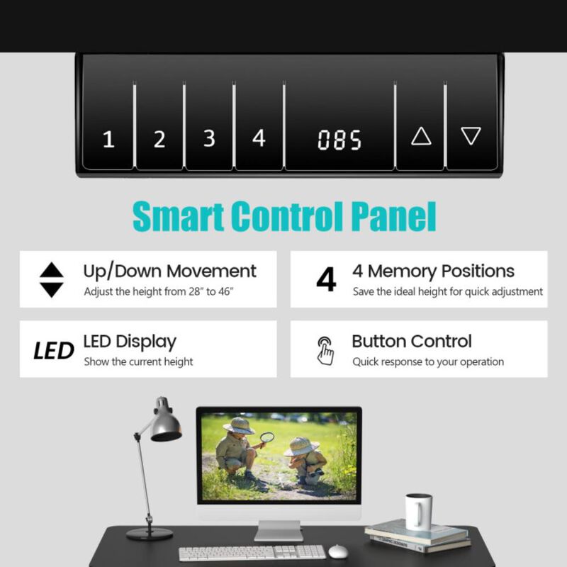 Hivvago Electric Height Adjustable Standing Desk with Memory Controller