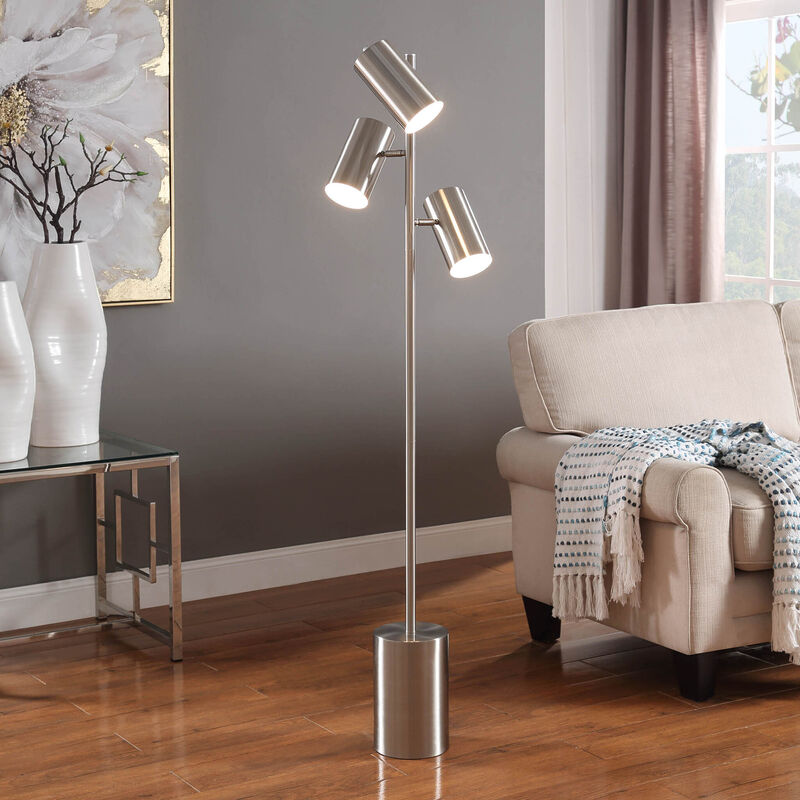 Brushed Steel Task Floor Lamp (Set of 2)