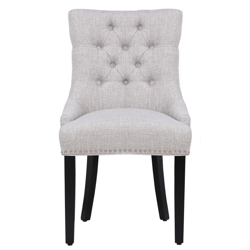 WestinTrends Upholstered Wingback Button Tufted Dining Chair