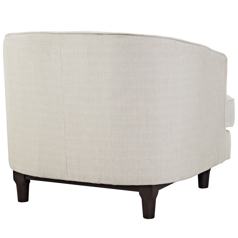 Modway Coast Upholstered Fabric Contemporary Modern Two Armchair Set in Beige