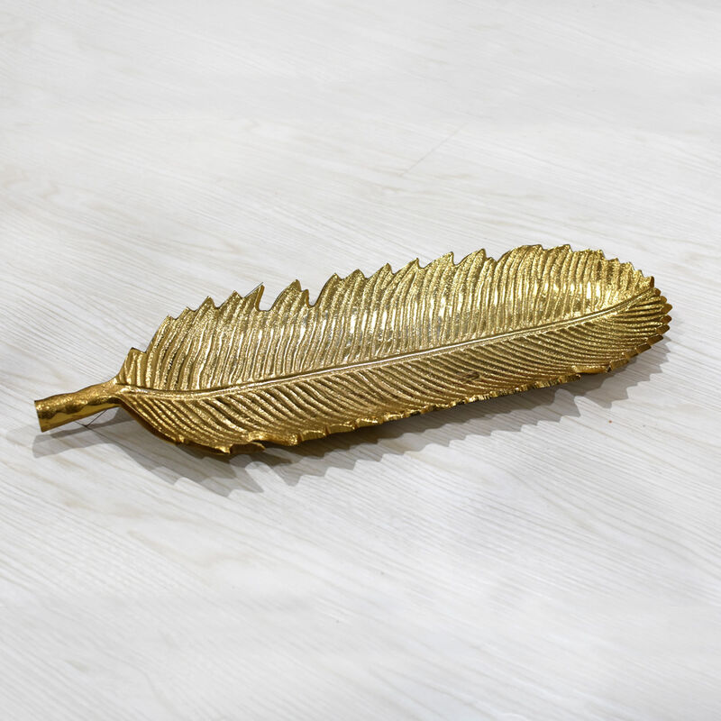 Handmade Decorative Gold Color Coated 17.99 x 6.29 x 1.18 Inches Aluminium Tray 035AB BBH Home's