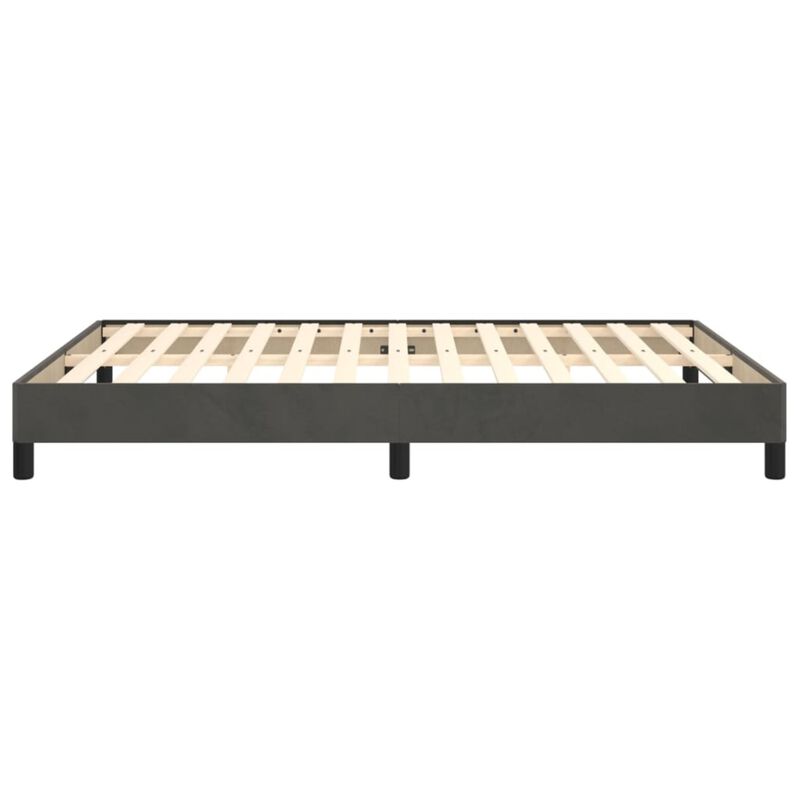 vidaXL Dark Gray Full Velvet Bed Frame - Luxurious Upholstery, Durable Construction, Modern Design, for 53.9”x74.8” Mattress