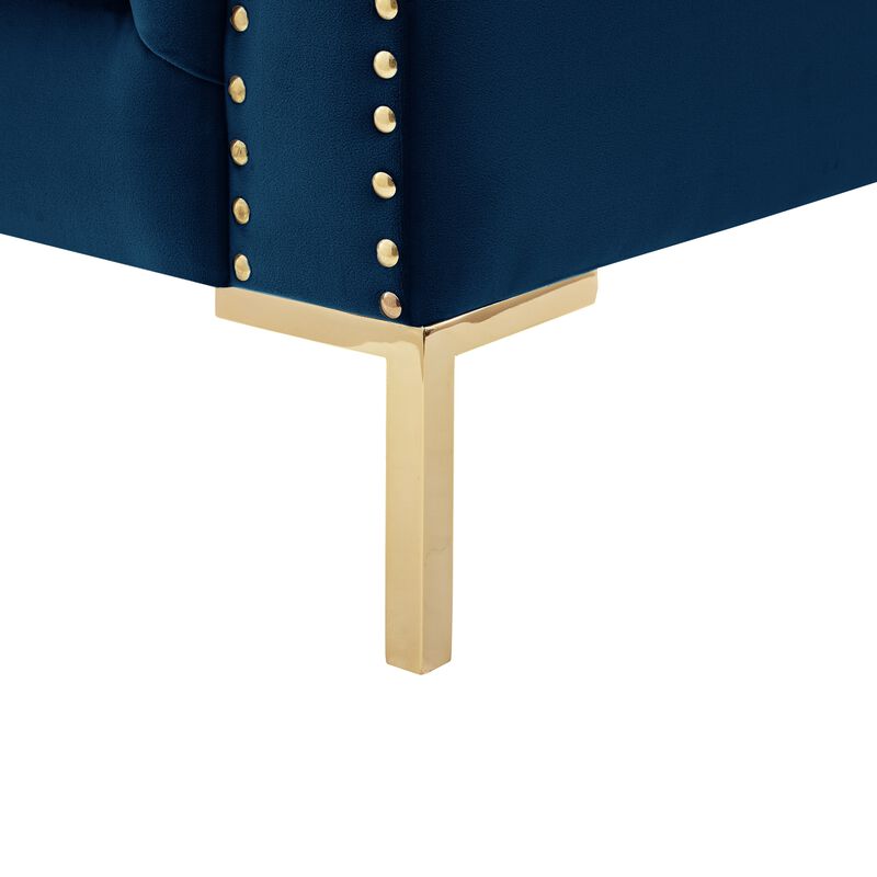 Inspired Home Zuleyka Velvet Chesterfield Club Chair