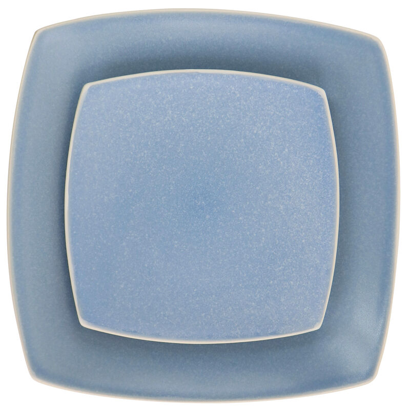 Gibson Elite 16 Piece Soho Lounge Reactive Glaze Stoneware Dinnerware Set in Light Blue