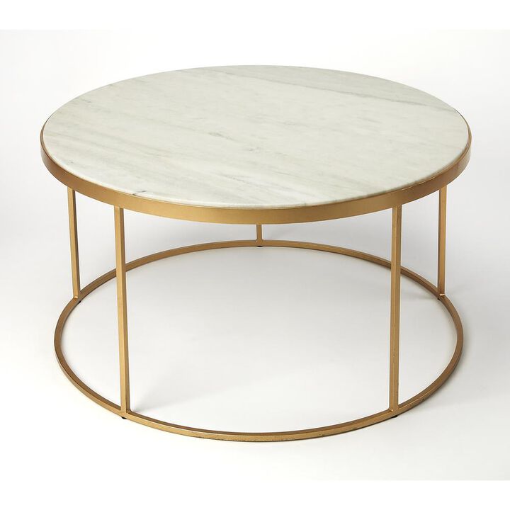 White Marble Round Coffee Table, Belen Kox