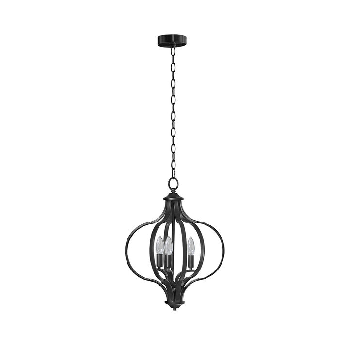 Gracie Mills Tristen Versatile Glow 3-Light Adjustable Chain Metal Chandelier"