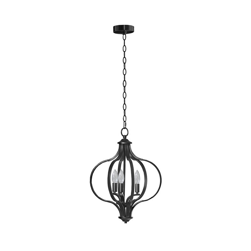 Gracie Mills Tristen Versatile Glow 3-Light Adjustable Chain Metal Chandelier"