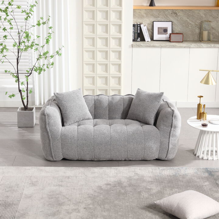 Merax Chenille Lazy Bean Bag Loveseat for Living Room