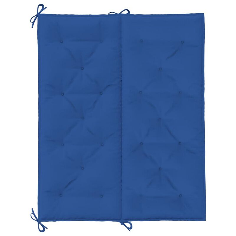 Claire Outdoor Cushion for Bench, Button Tufted Blue Fabric, 47 Inch - Benzara