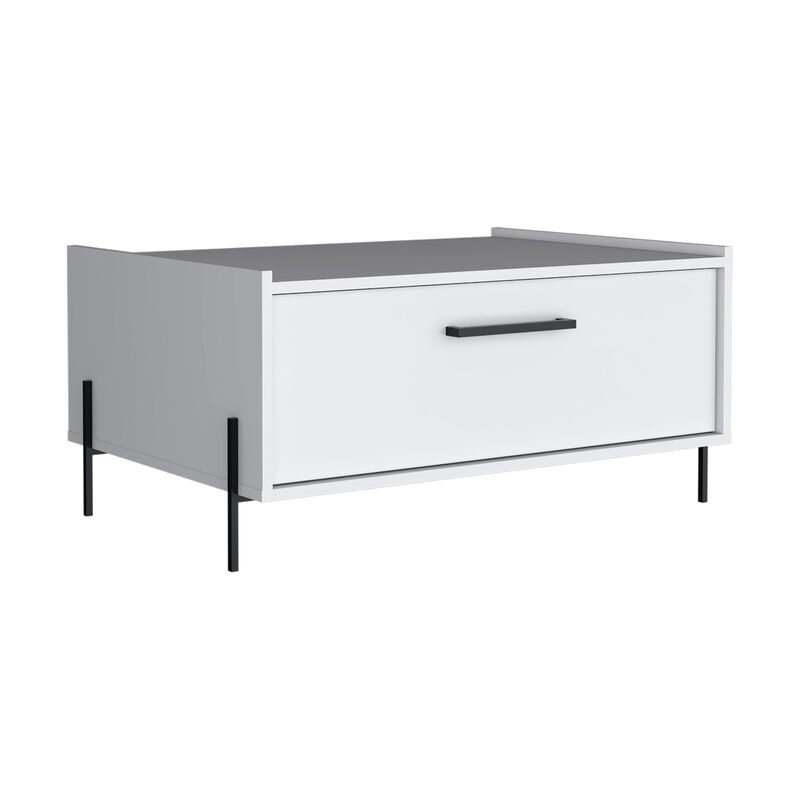 Juneau Coffee Table 15.6" H, 1 shelf, 4 legs, Black