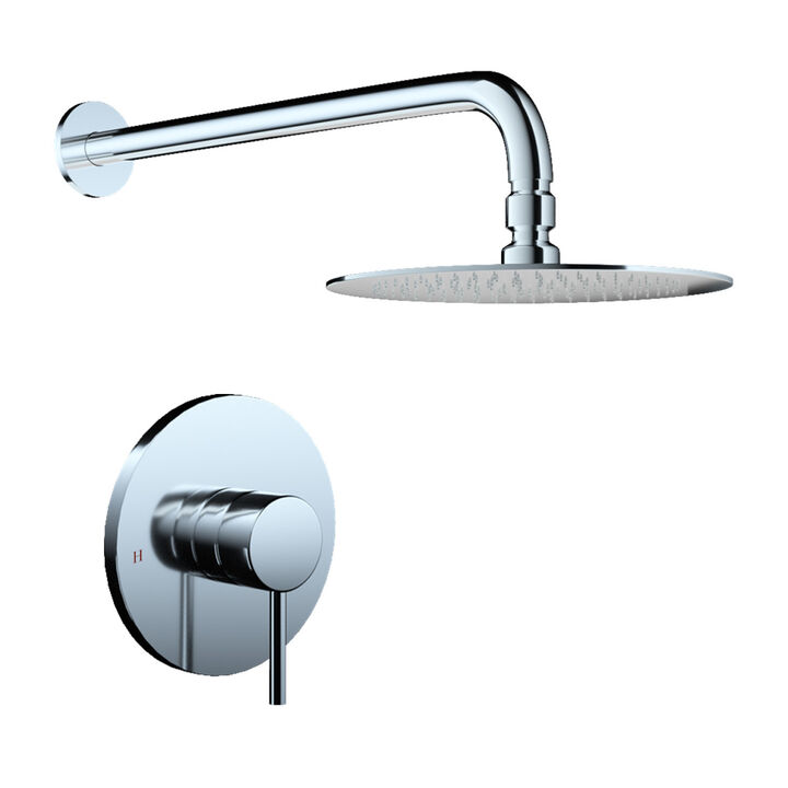 Wall Mounted Shower Faucet In Chrome(Valve Included)