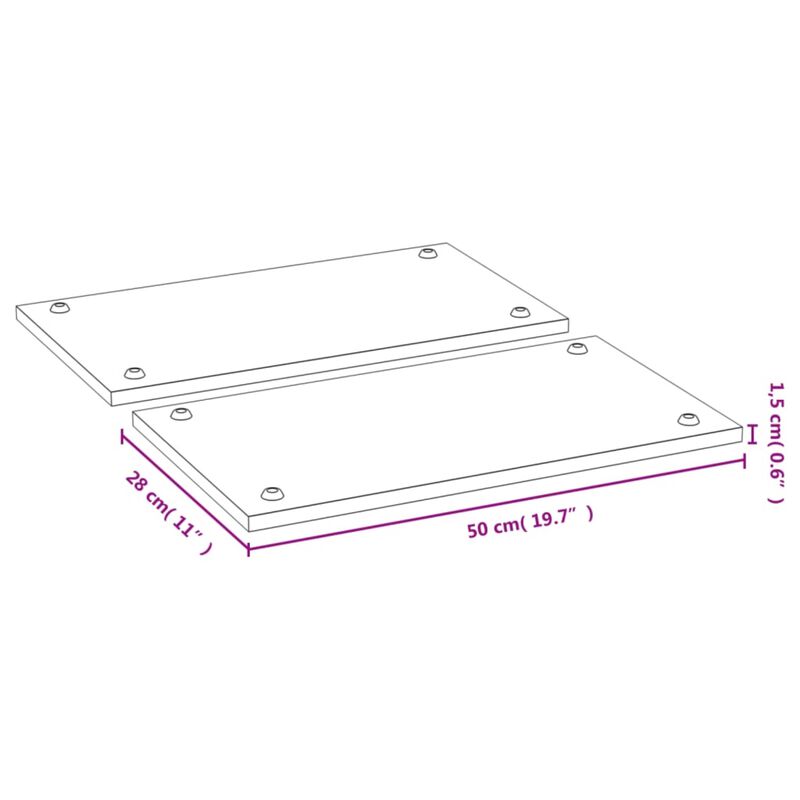 vidaXL Cooker Covers 2 pcs 19.7"x11"x0.6" Bamboo