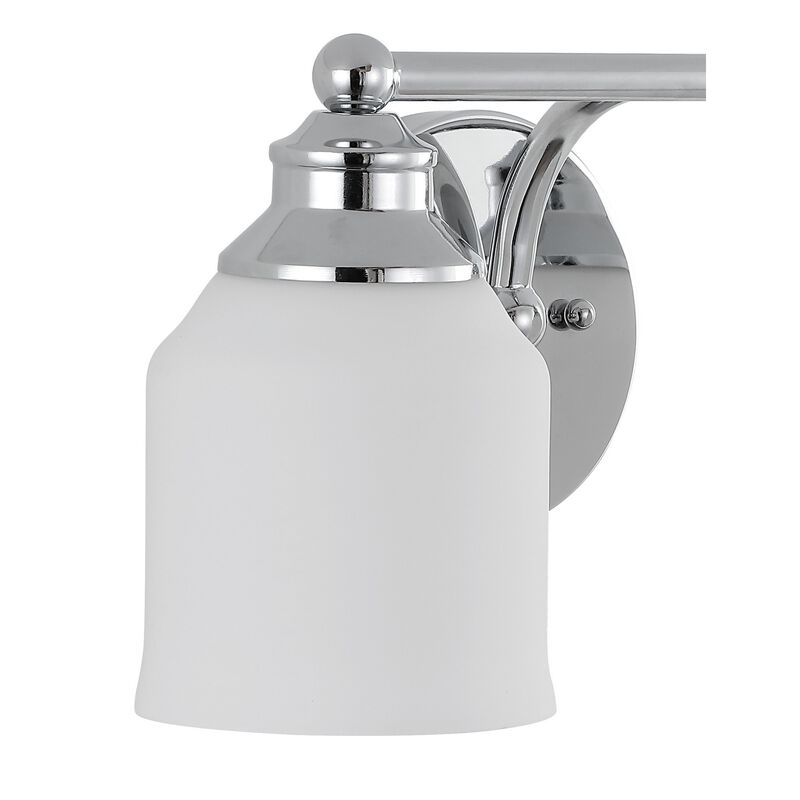 Lydia Iron/Frosted Glass Farmhouse Cottage LED Vanity Light
