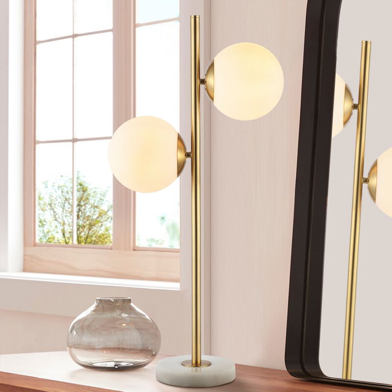 Amelie 2-Light Coastal Vintage Iron LED Table Lamp
