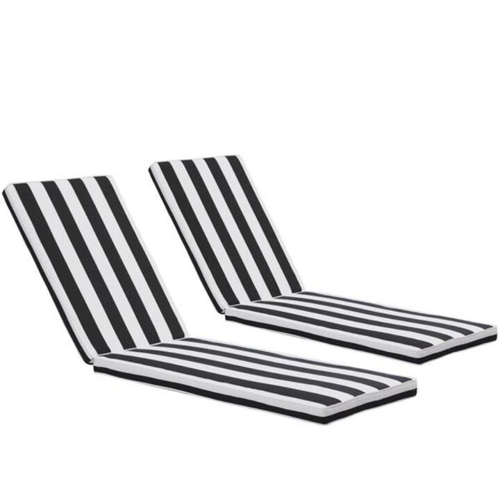2-Piece Outdoor Lounge Chair Cushion Set Patio Furniture Seat Replacement for Garden & Poolside