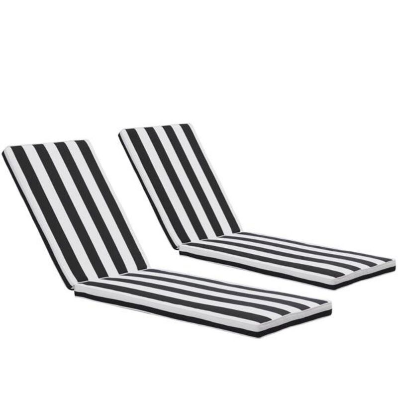 2-Piece Outdoor Lounge Chair Cushion Set Patio Furniture Seat Replacement for Garden & Poolside