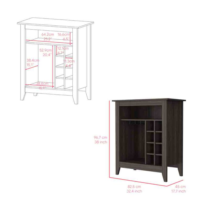 Bar Cabinet Castle, Living Room, Espresso