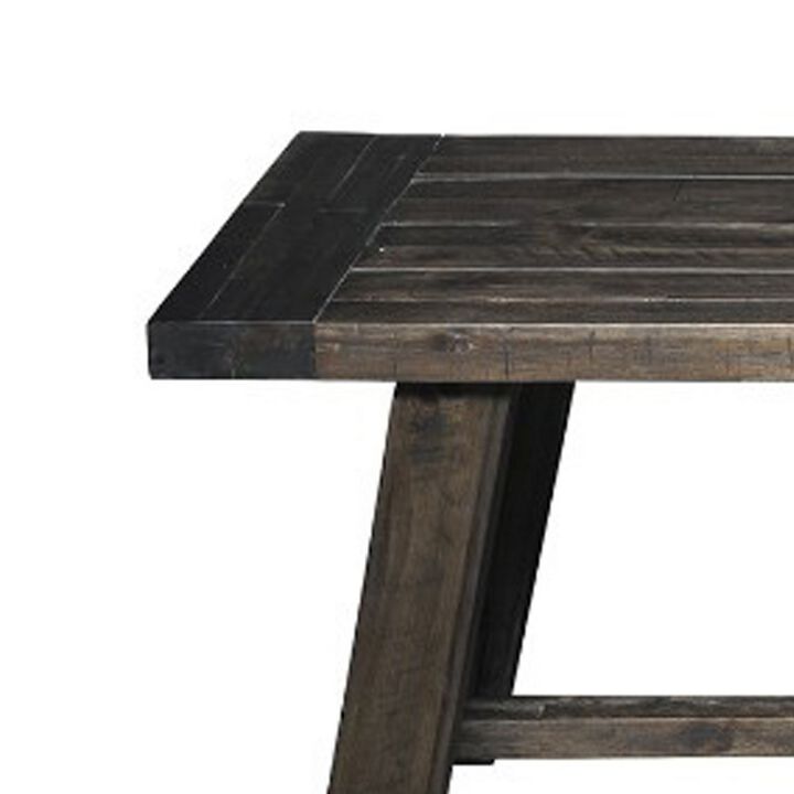Transitional Style Bench In Acacia Wood Gray-Benzara