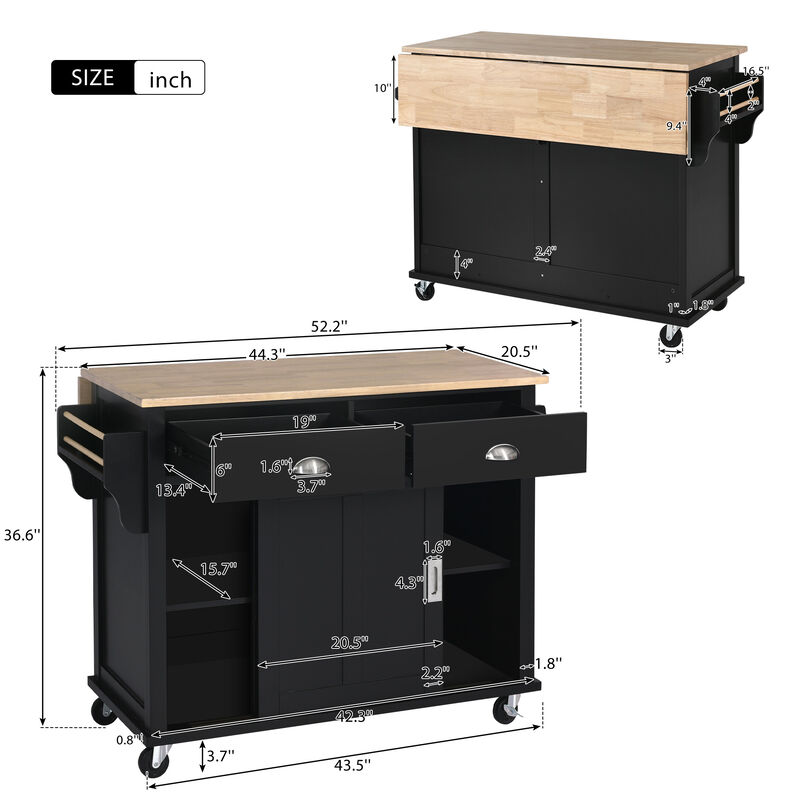 Merax Kitchen Island Cart