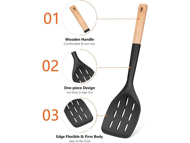 Badiano Pack of 2 Silicone Spatula, Non Stick Cooking Utensil Set
