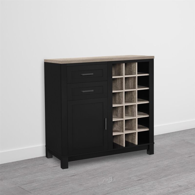 Ameriwood Home Carver Bar Cabinet, Black