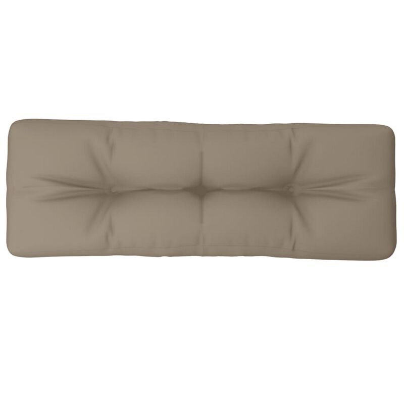 Moni Outdoor Cushion for Bench, Deep Tufted, Taupe Fabric, 47 Inch - Benzara