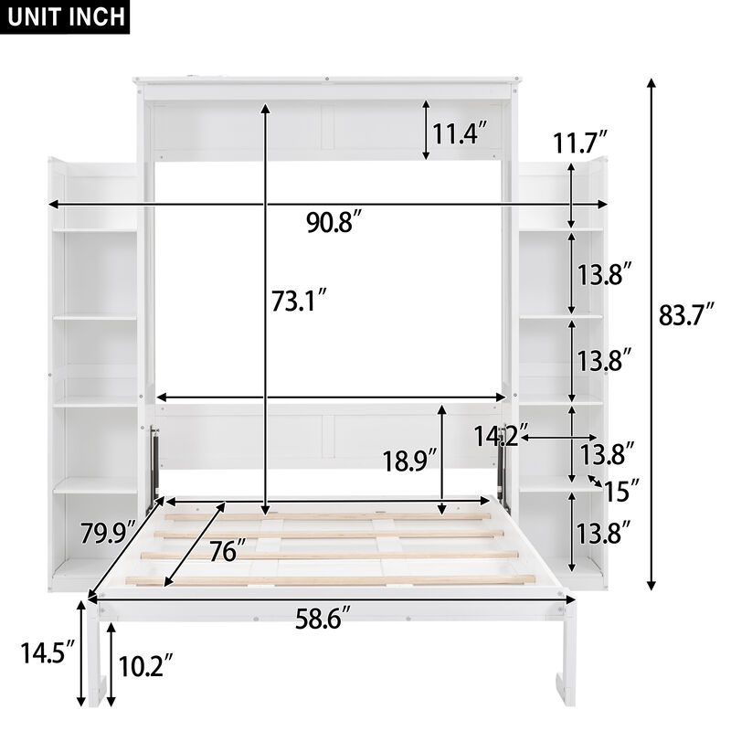 Merax Classical Murphy Bed with LED Lights