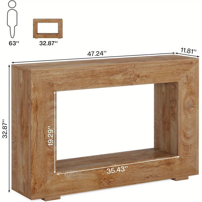 Farmhouse Console Table, 47 Inches Entryway Console Table with Storage, Industrial Hallway Accent Table for Living Room, Entrance, Deck Boxes