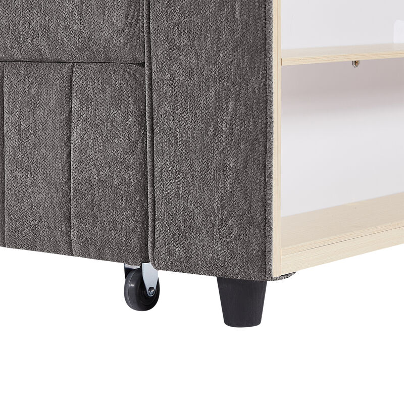 Merax Modern Sleeper Sofa Pull-out Sofa Bed with Adjustable Backrest for Living Room