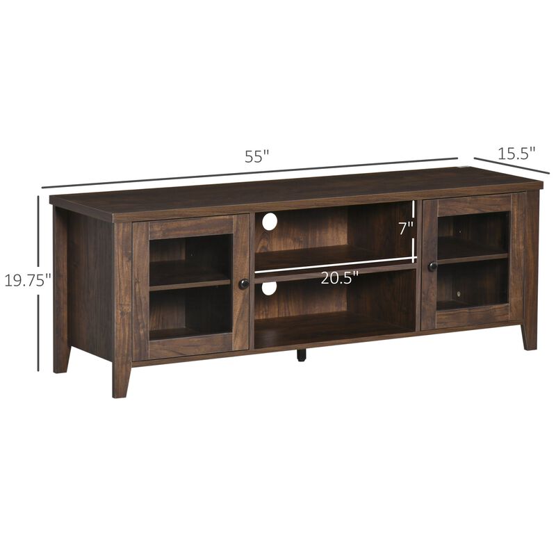 Brown TV Unit: Elegant Stand with Storage for 60" Televisions