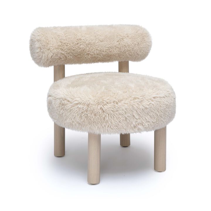 Carmel Dark Taupe Vegan Shearling Accent Chair