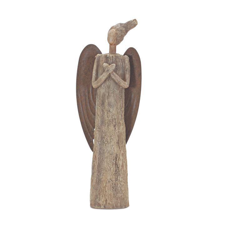 Rustic Tree Angel Statue for Garden Décor, Outdoor Decorations, and Nature-Inspired Accents