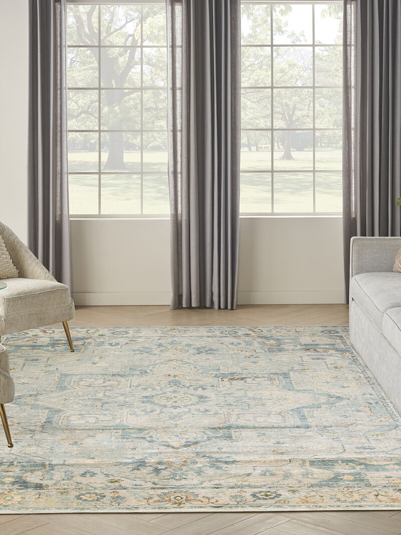 Astra Machine Washable ASW12 Light Blue 7'10" x 10' Rug