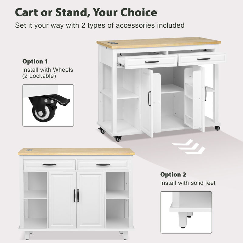 Merax Kitchen Island with Extendable Dining Table